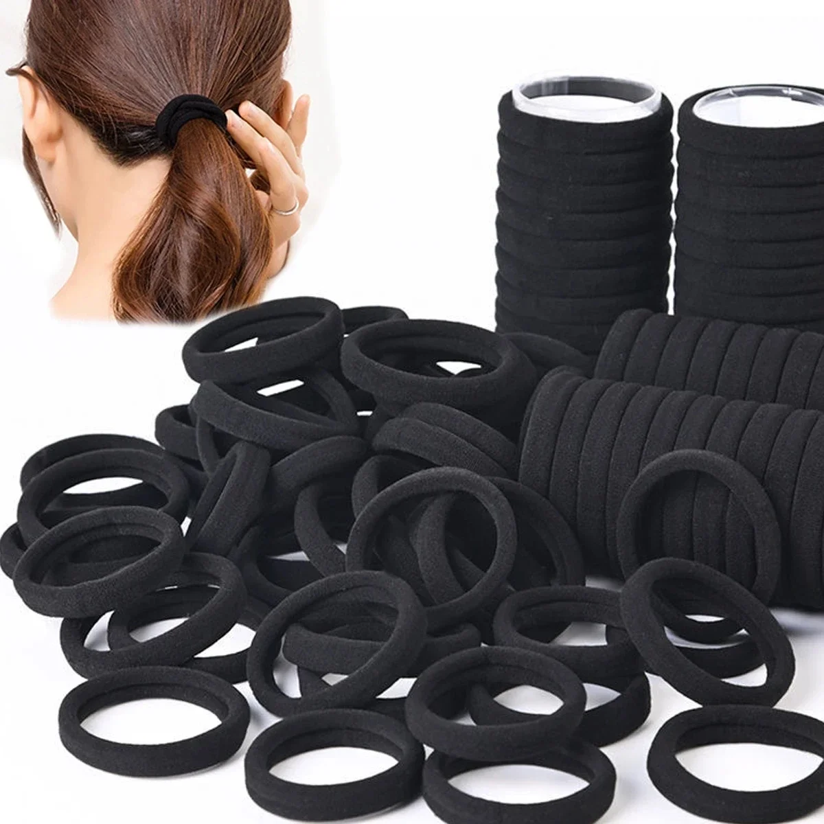 Diadema y lazos para el cabello en negro