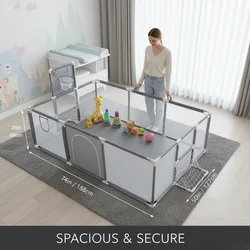 Parque de juegos para bebés con malla transpirable y corralito