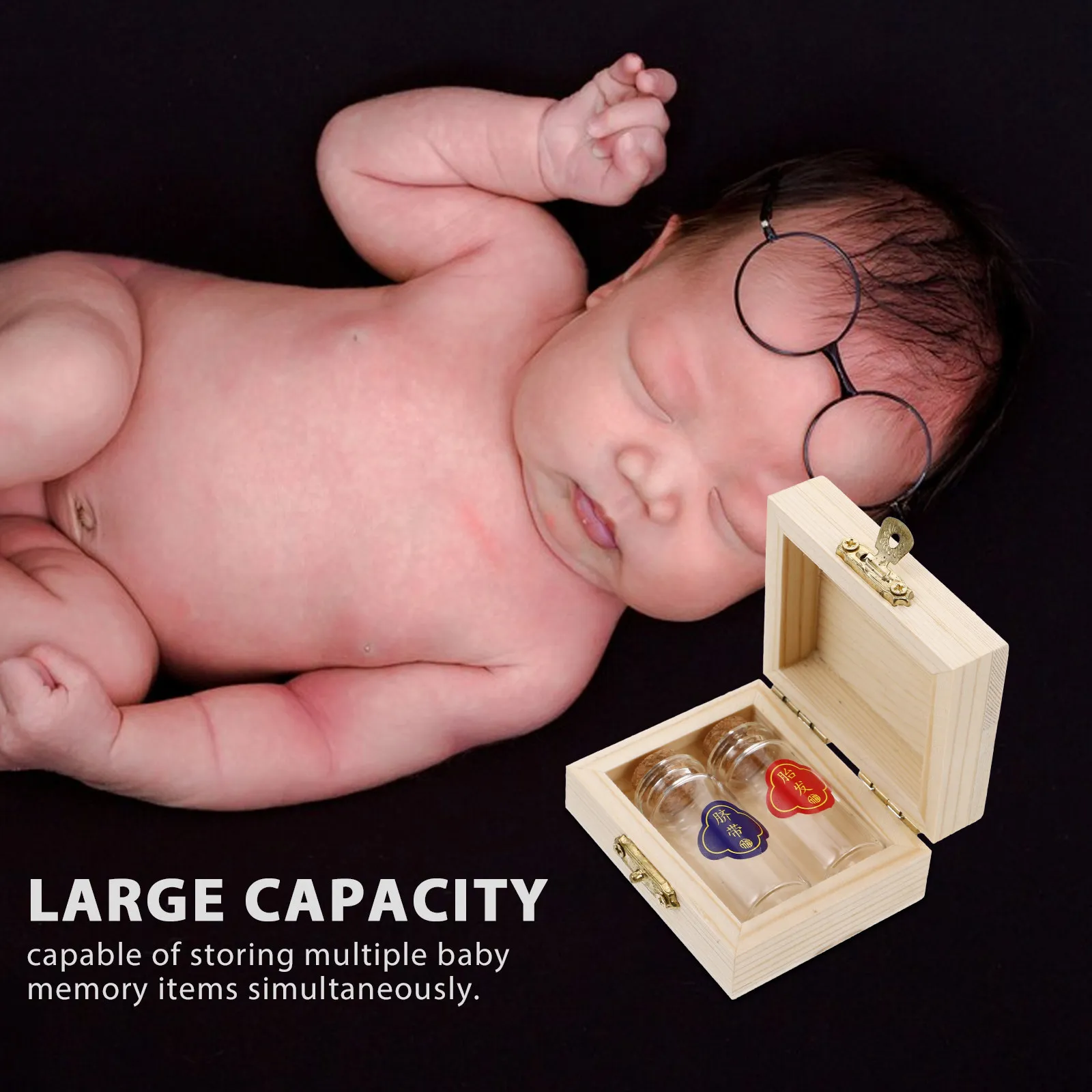 Caja de recuerdos para bebé, elegante: primer pelo y cordón umbilical - imagen 4