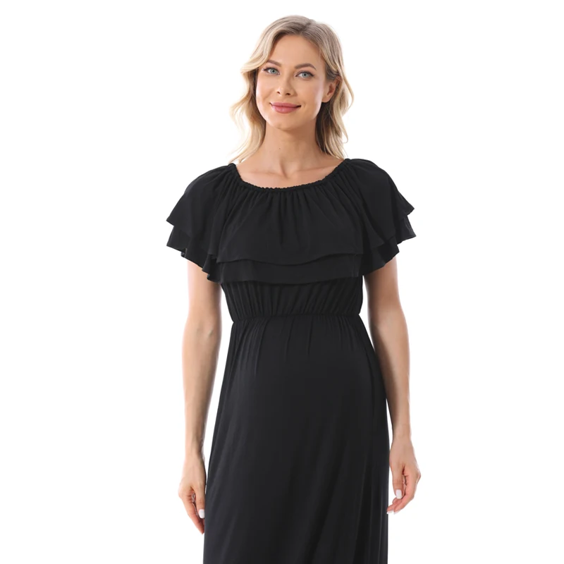 Vestido de maternidad para lactancia con volantes cómodo y práctico - imagen 2