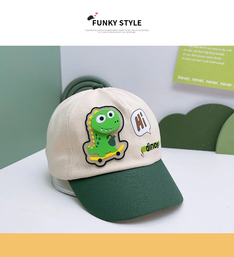 Gorra de béisbol infantil con diseño de dinosaurios