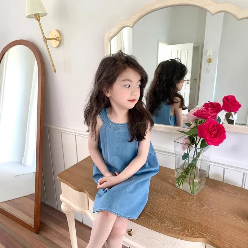 Vestido de verano para niñas sin mangas, estilo coreano moderno - imagen 3