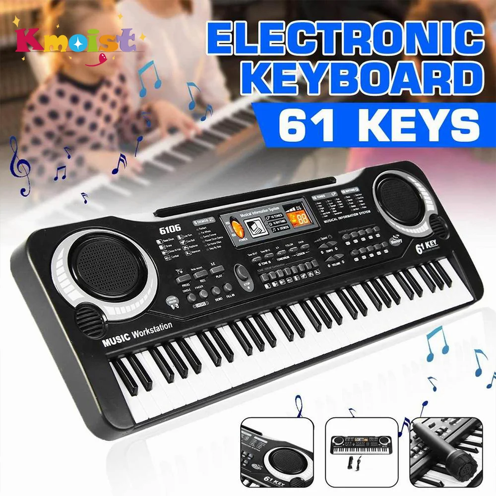 Piano electrónico educativo infantil con micrófono
