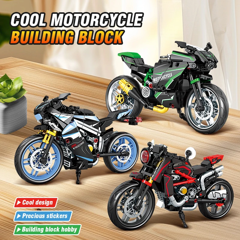 Bloques de construcción moto retro para carreras urbanas - imagen 5