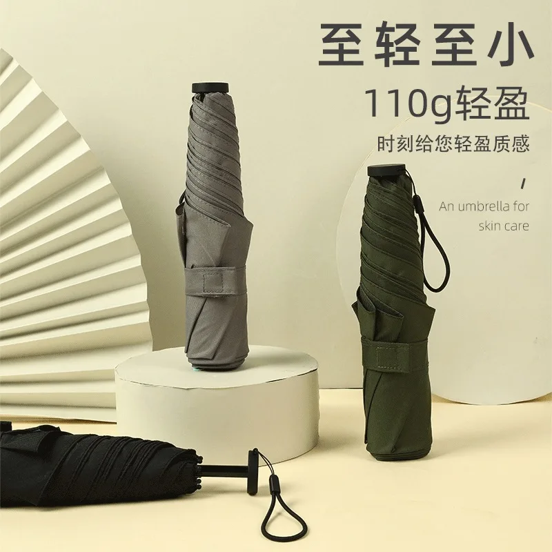 Paraguas ultraligero plegable de tres secciones con protección UV - imagen 4