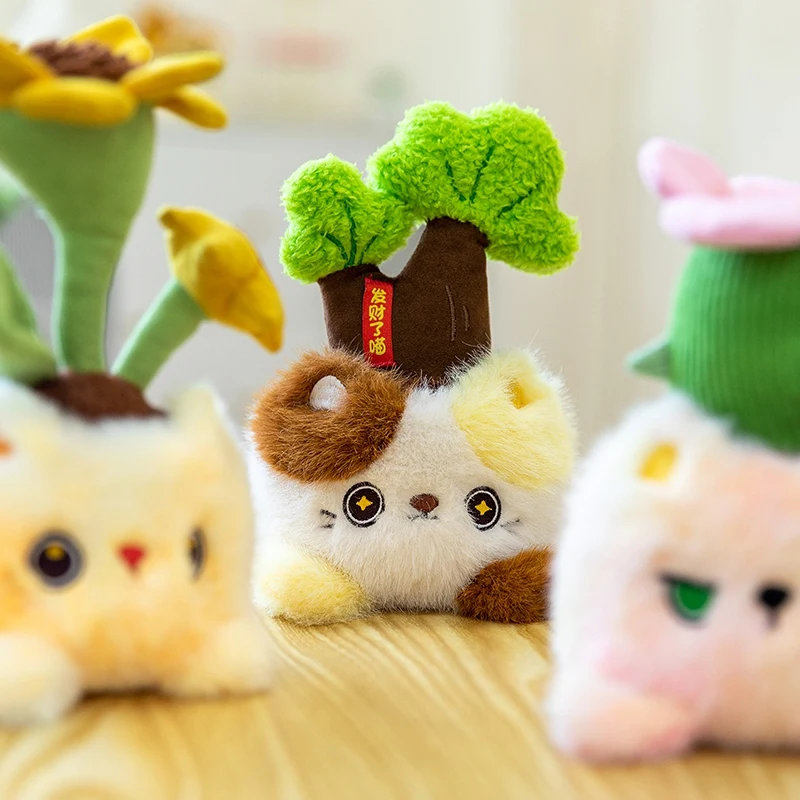Peluche suave gato con forma de cactus para niños - imagen 5