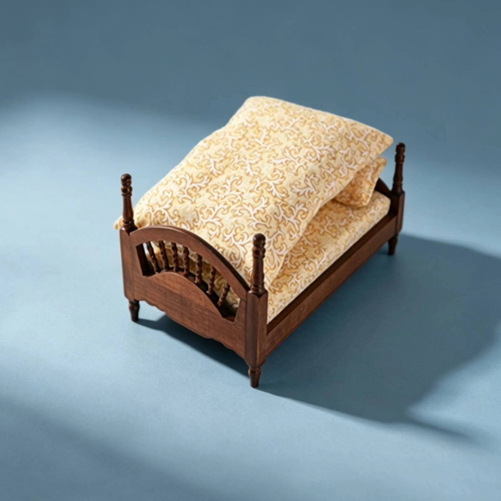 Cama para muñecas con colchón estilo europeo en miniatura individual