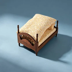 Cama para muñecas con colchón estilo europeo en miniatura individual