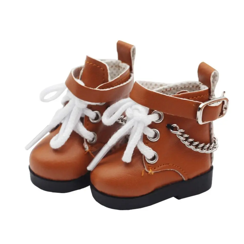 Zapatos de muñeca de cuero PU con cadena y botas mini - imagen 4