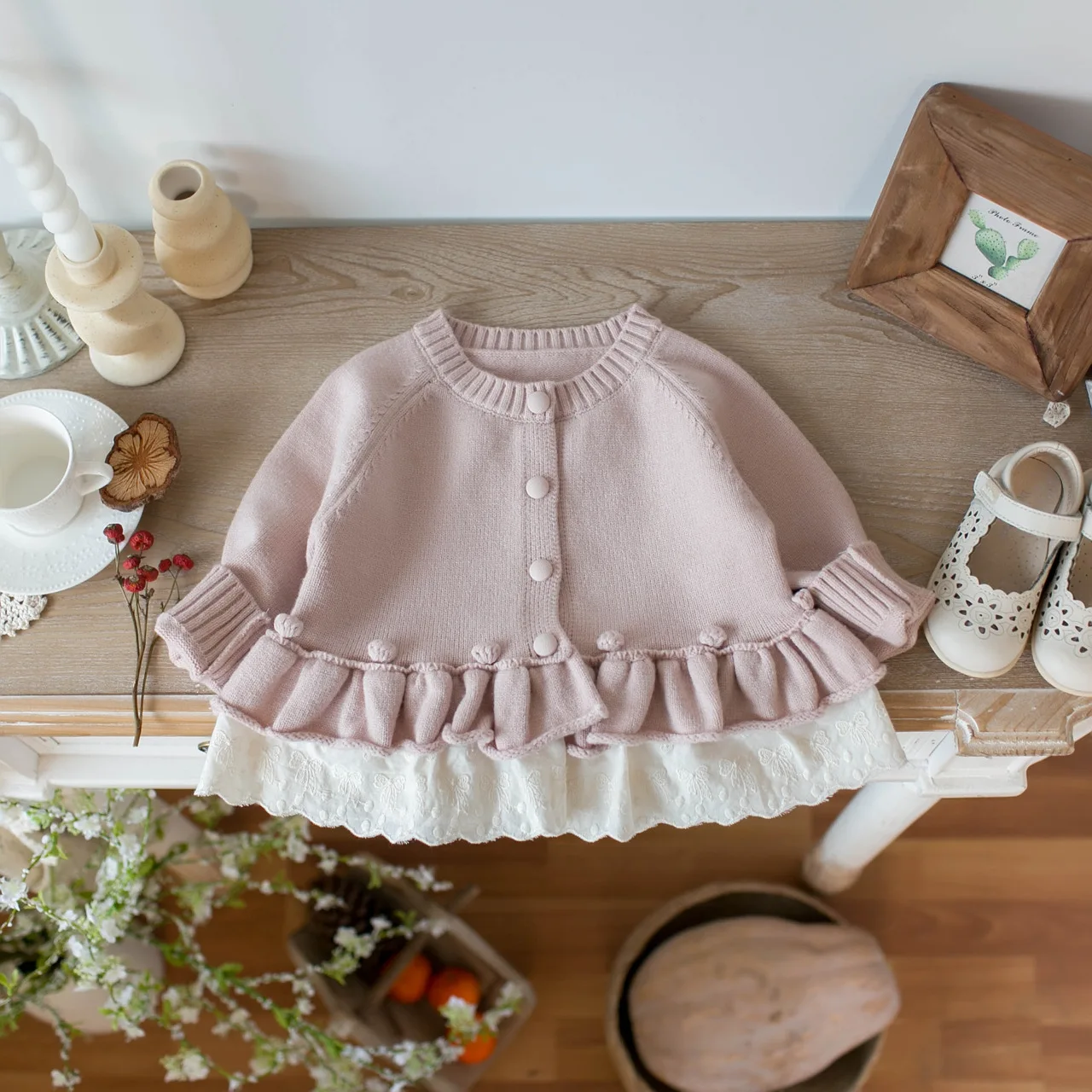 Milancel jersey de primavera para bebé niña – punto con encaje - imagen 4