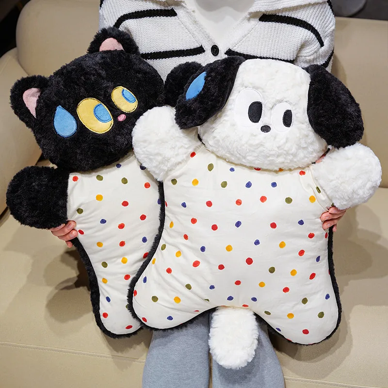 Almohada calmante de peluche para bebés – Perro y gato de ojos grandes - imagen 3