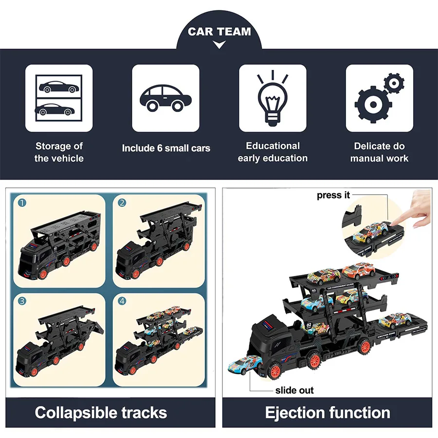 Camión de juguete transformable con contenedor para niños
