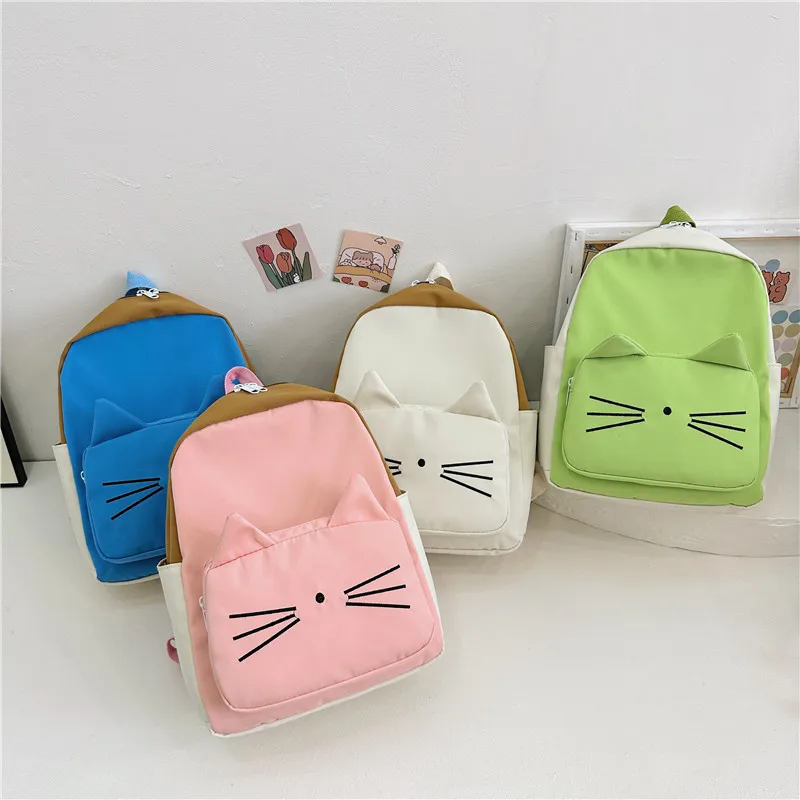 Mochila infantil con dibujos de gatos - Estilo kawaii para niños