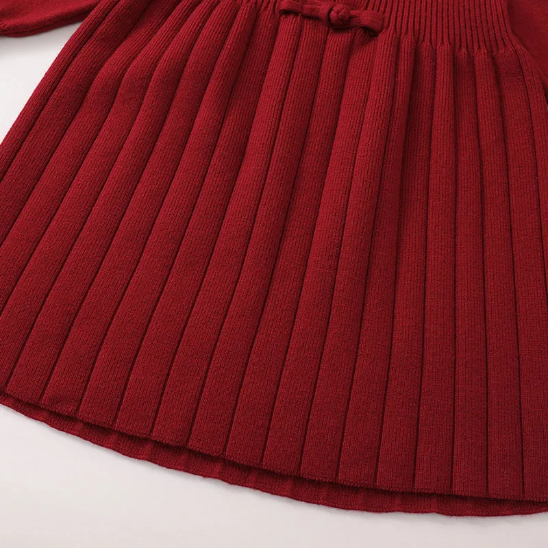 Vestido infantil rojo con manga larga - estilo princesa para nina - imagen 2