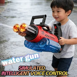 Pistola de agua eléctrica giratoria con luz y sonido para exteriores