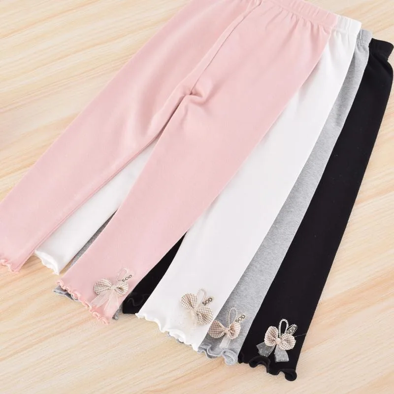 Leggins infantiles de algodón con lazo – Primavera verano - imagen 2