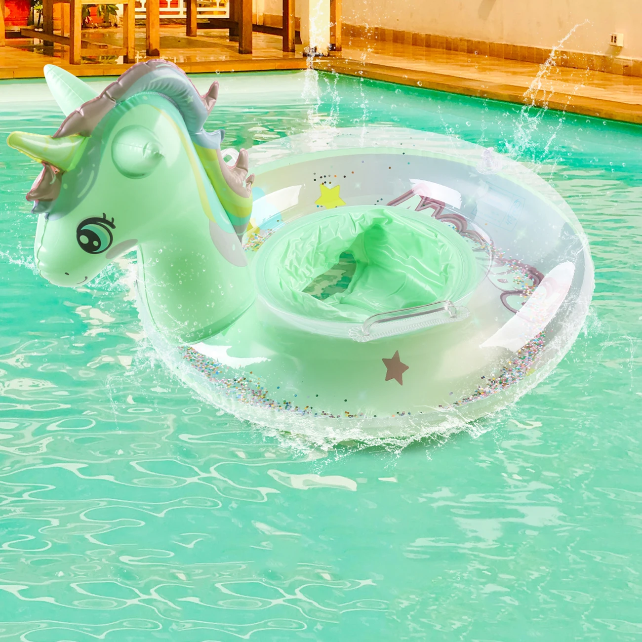 Flotador de piscina unicornio para niños – anillo inflable - imagen 2
