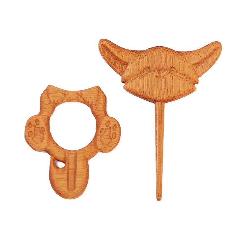 Broche de madera con diseño de animales para bebé y niño - imagen 2