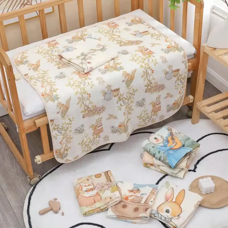Toalla de baño de gasa de algodón para bebé recién nacido - imagen 5