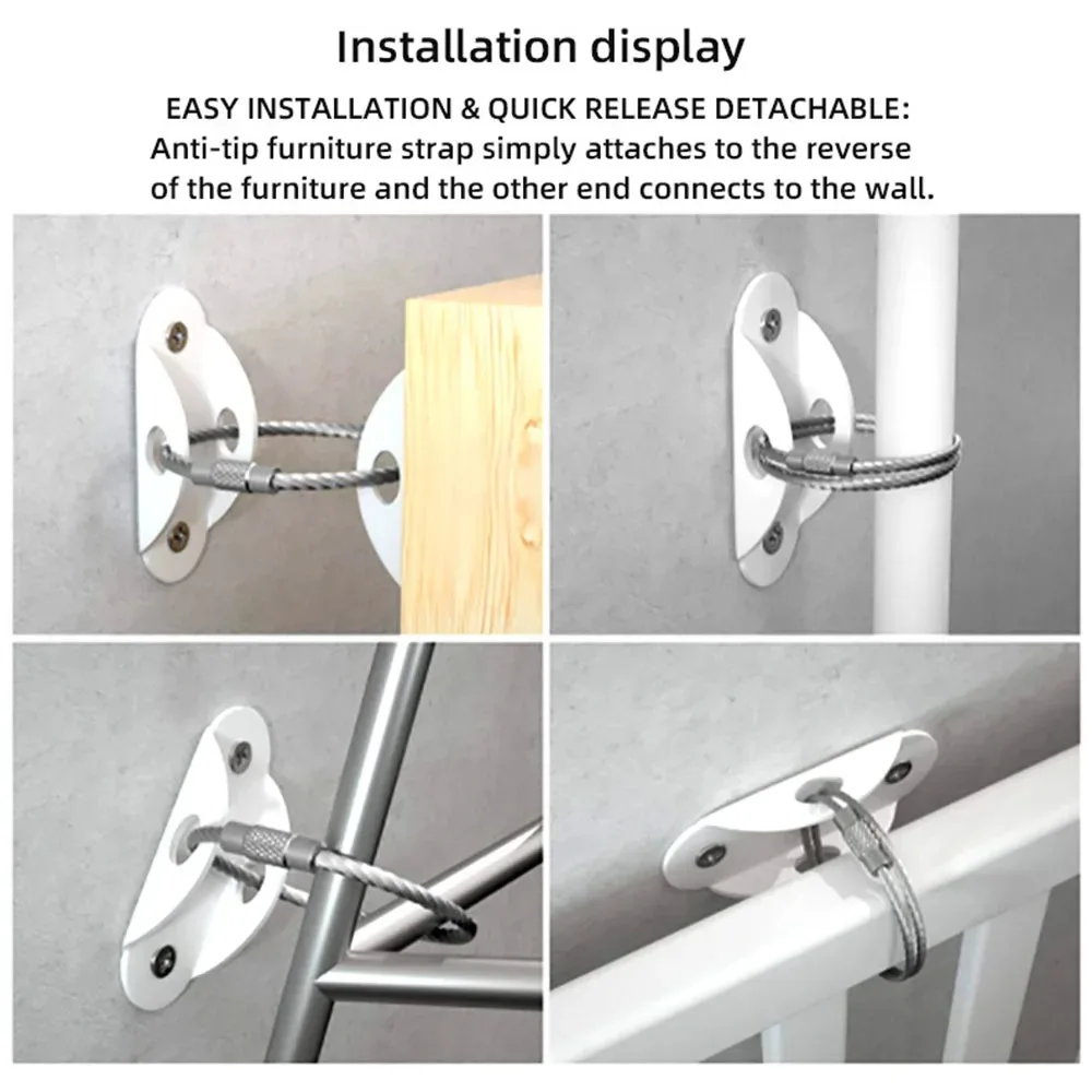 Fijador anticaída para muebles – Protección infantil de metal - imagen 3