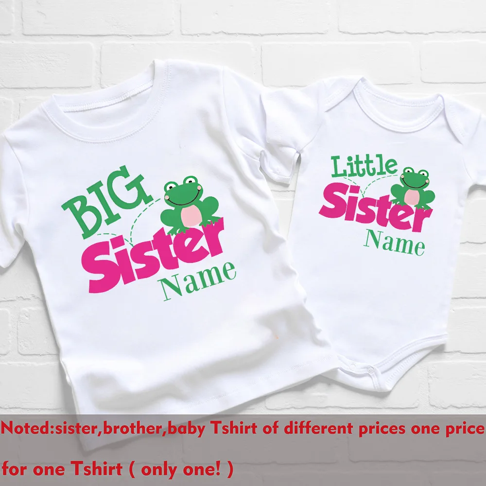 Conjunto para hermanos rana con nombre personalizado – Moda infantil