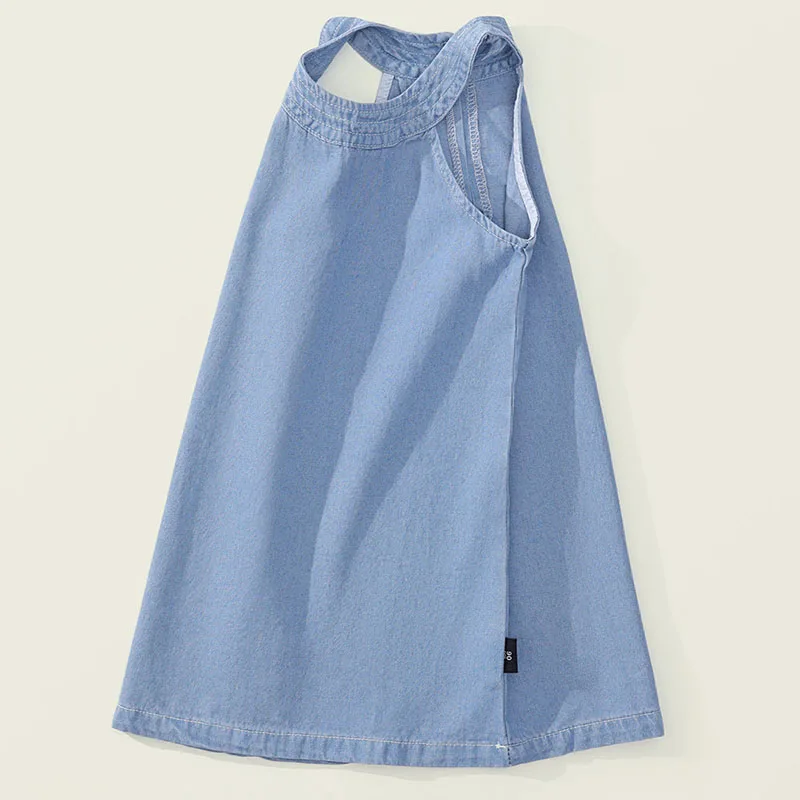 Vestido vaquero sin mangas para bebés – estilo coreano boutique - imagen 3