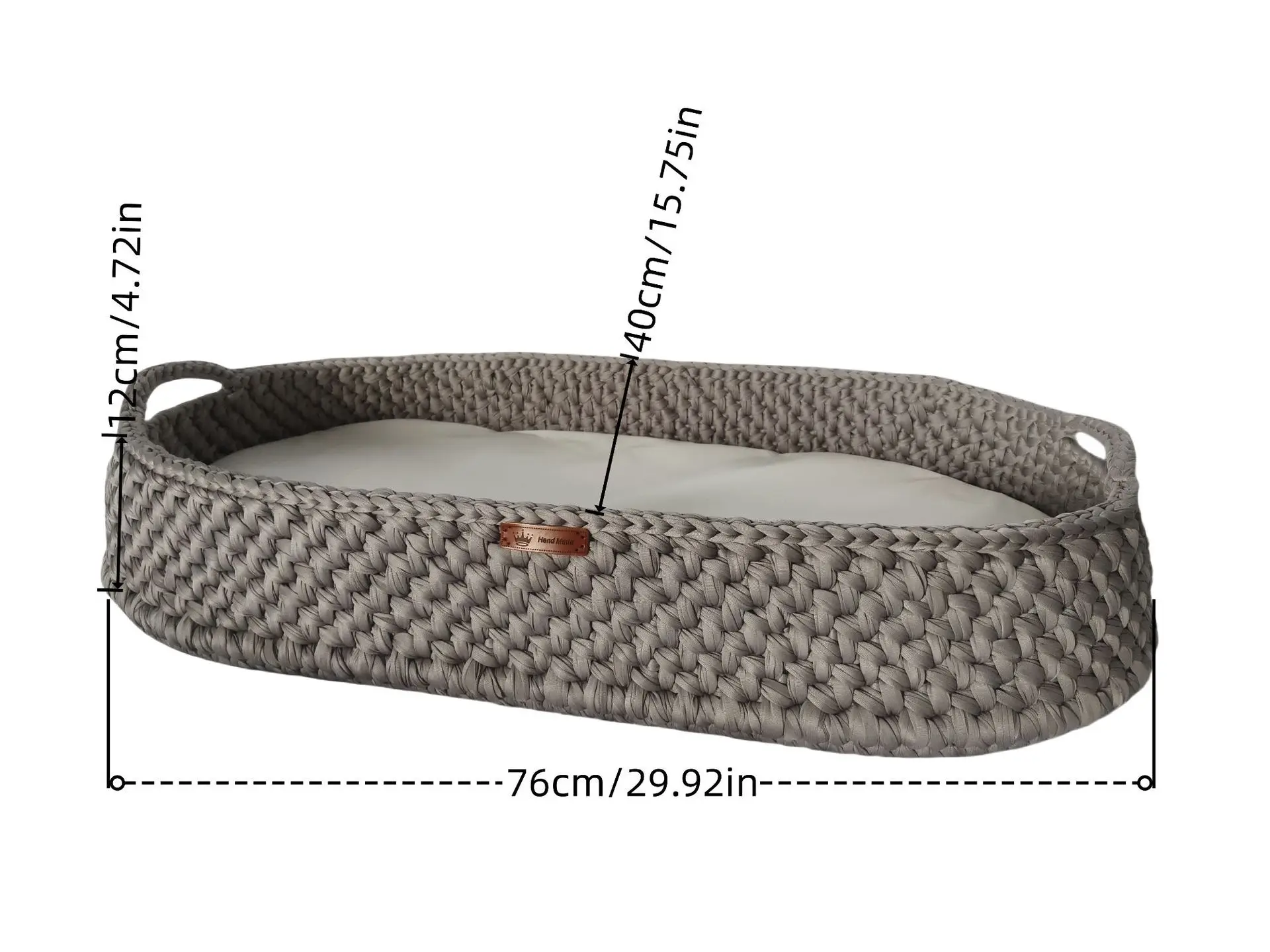 Cesta cambiadora artesanal con colchón de algodón