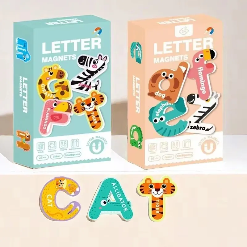 Pegatinas magnéticas de animales y letras para refrigerador educativo - imagen 2