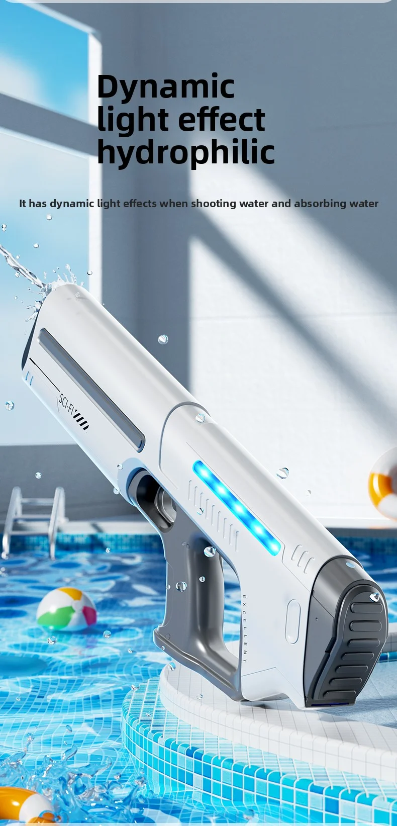 Pistola de agua para niños con disparo