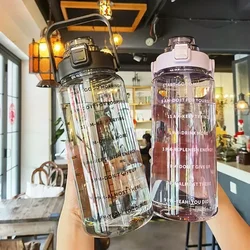Botella de agua infantil portátil con pajita y gran capacidad