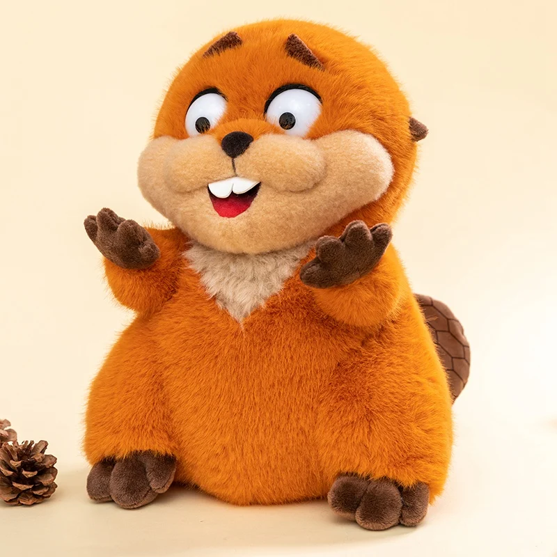 Peluche de castor súper suave estilo kawaii con cejas elevadas - imagen 5