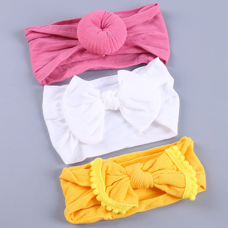 Diadema de bebé elástica de nylon con lazo suave - imagen 4