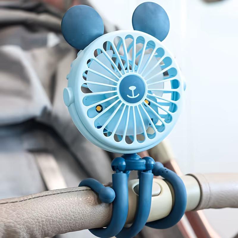 Ventilador para cochecito bebé pulpo con trípode flexible y USB