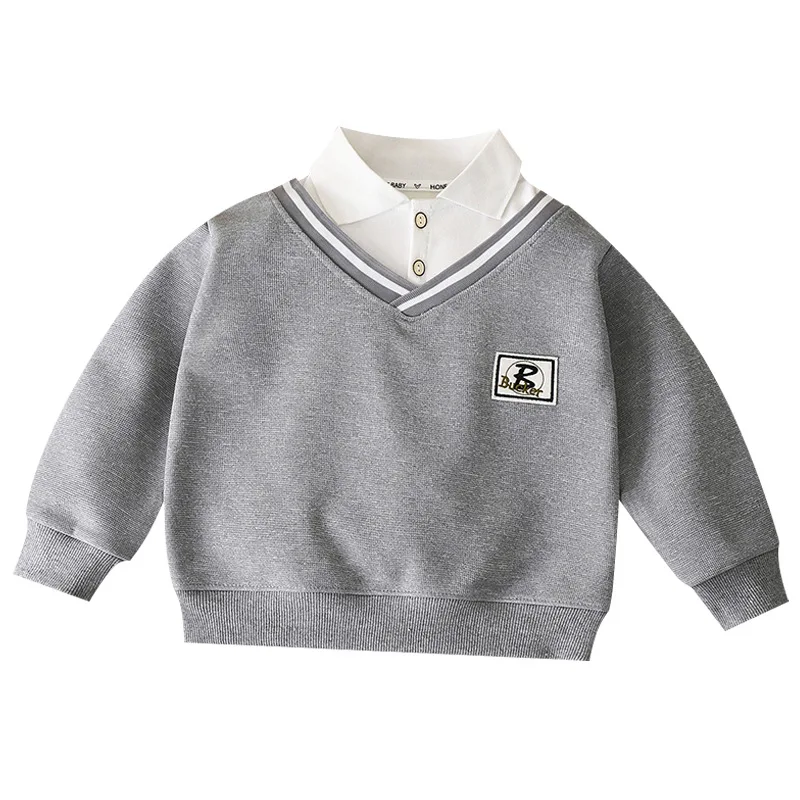 Camiseta polo niño terciopelo cálido manga larga invierno suave - imagen 3