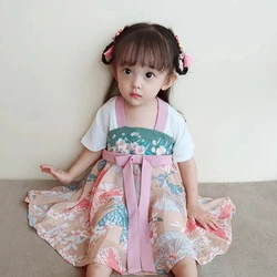 Vestido de verano para bebé niña estilo retro bordado transpirable
