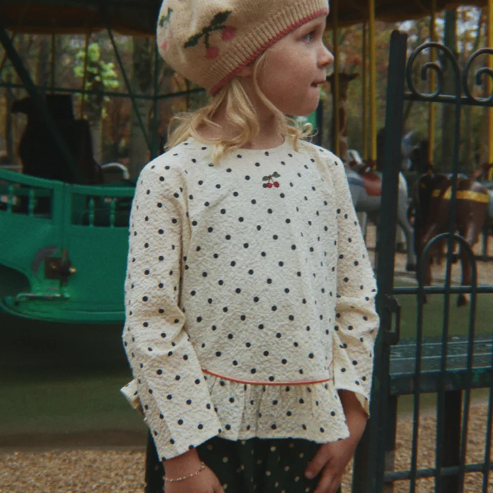 KS Conjunto de niña primavera con vestido algodón estampado gato - imagen 3