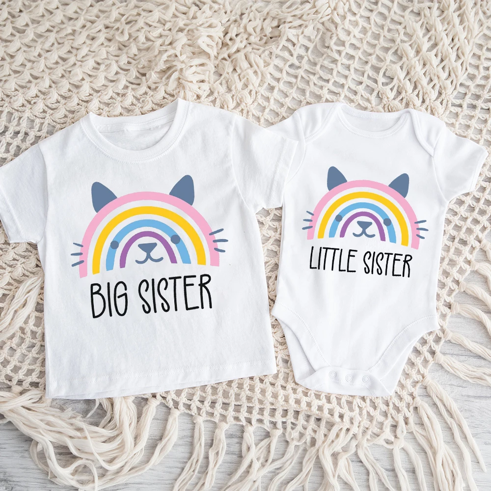 Conjunto a juego arcoíris para hermanas: body y camisetas - imagen 5