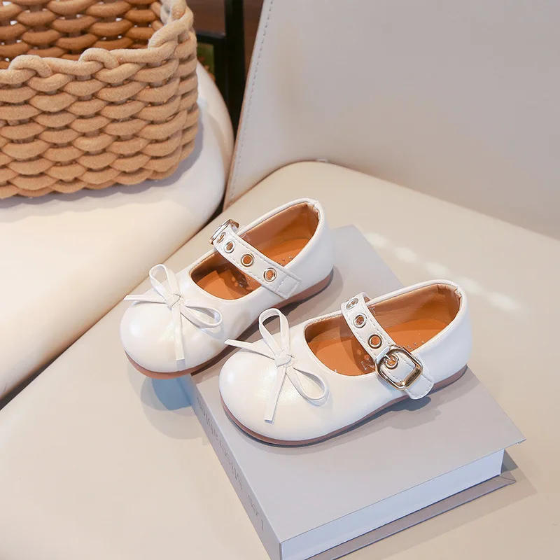 Zapatos de cuero para niños - Estilo mariposa, suela antideslizante - imagen 4