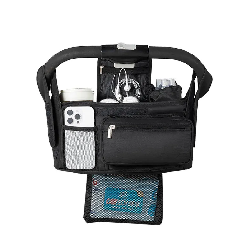 Bolsa de pañales Doona para cochecito, impermeable negra portátil