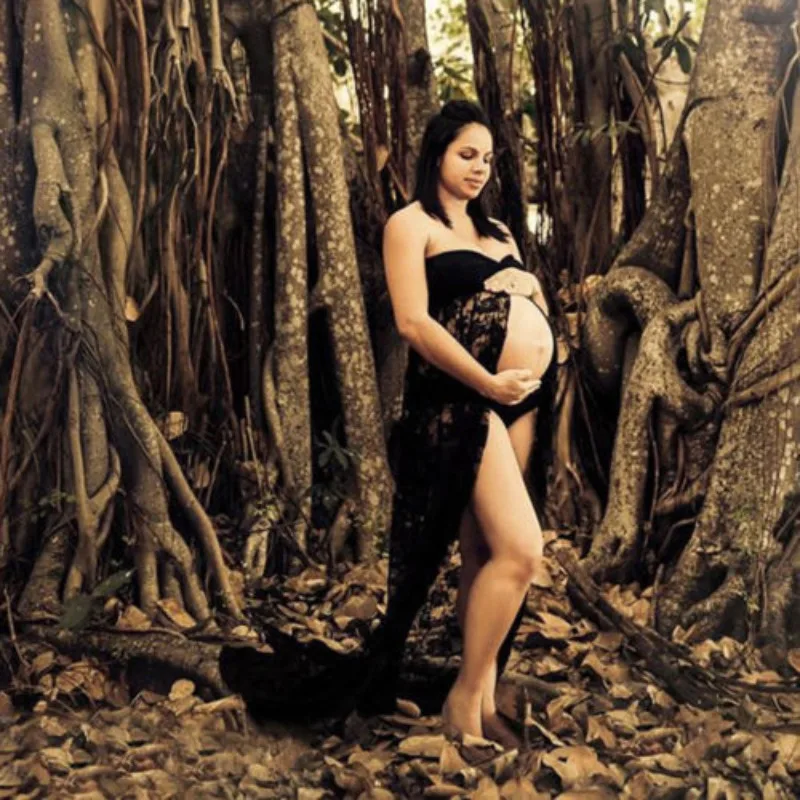 Vestido premamá con abertura frontal para sesiones de fotos - imagen 5