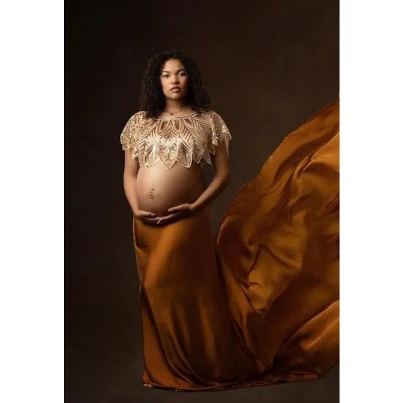 Vestido de lentejuelas para sesión de fotos de bebé con capa brillante - imagen 5