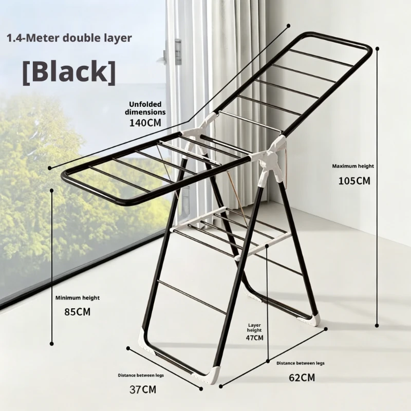 Tendedero plegable con ruedas de acero inoxidable exterior e interior - imagen 3