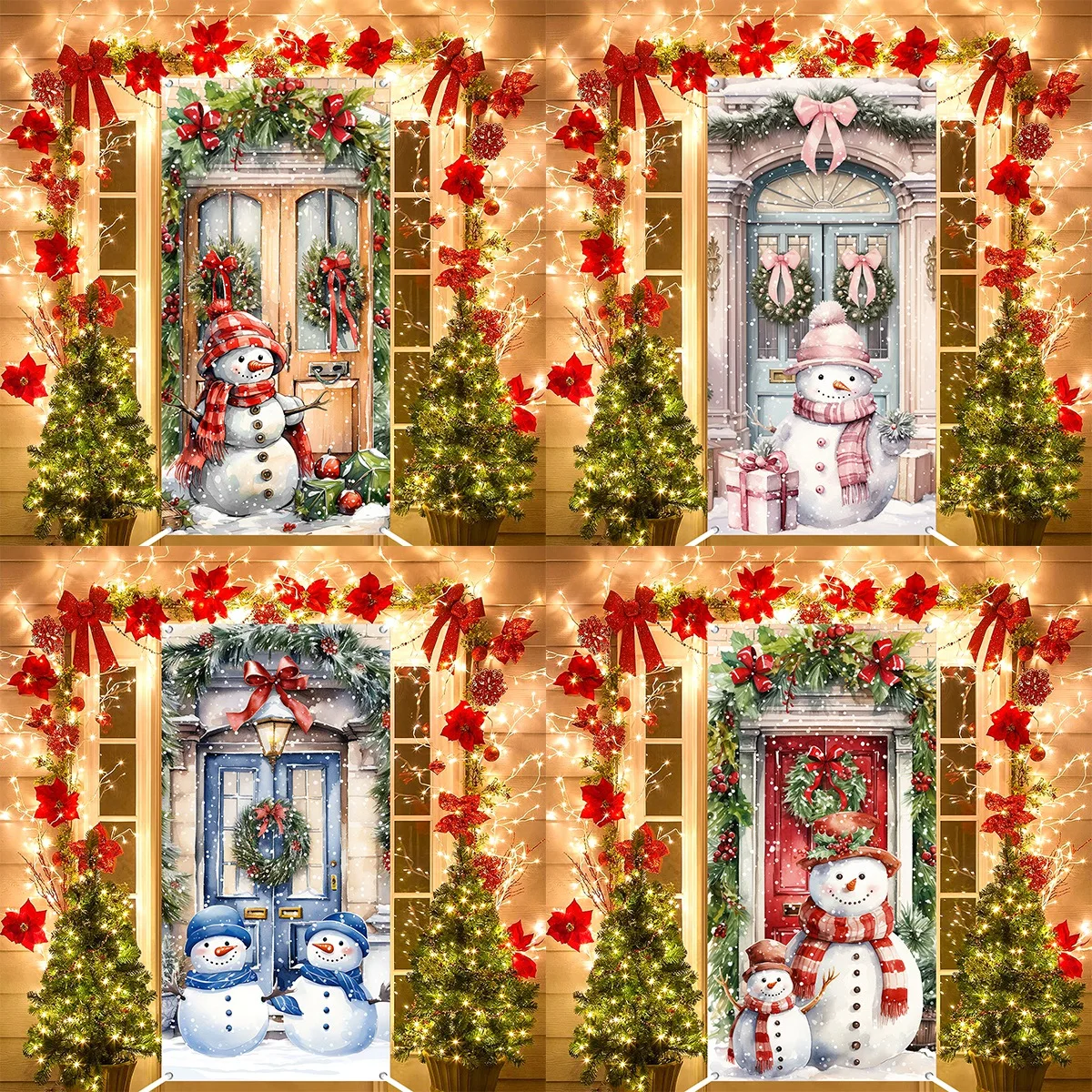 Cartel de puerta Santa Claus – Decoración navideña para el hogar