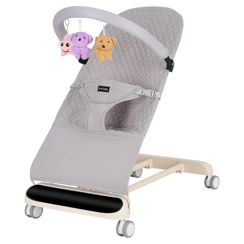 Silla mecedora para bebés con respaldo reclinable y modo descanso