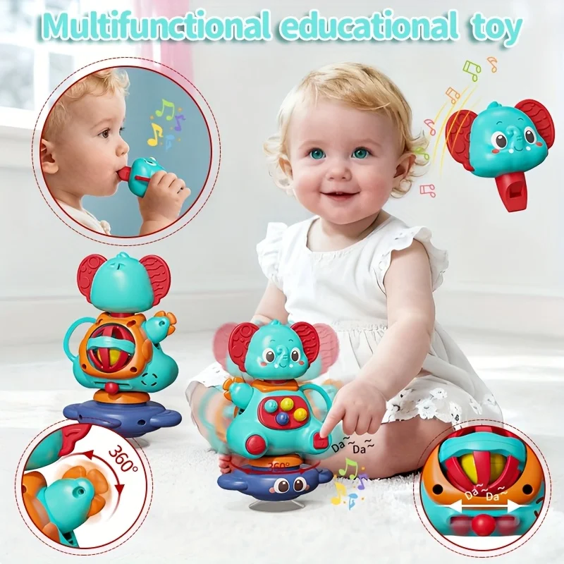 Elefante giratorio con ventosa para bebés – Juguete estimulación - imagen 3
