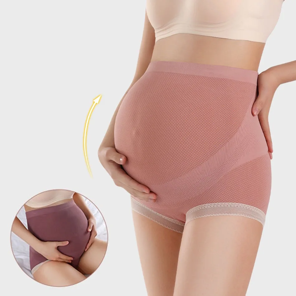 Braguitas de embarazo – Cintura alta sin costuras transpirables - imagen 5