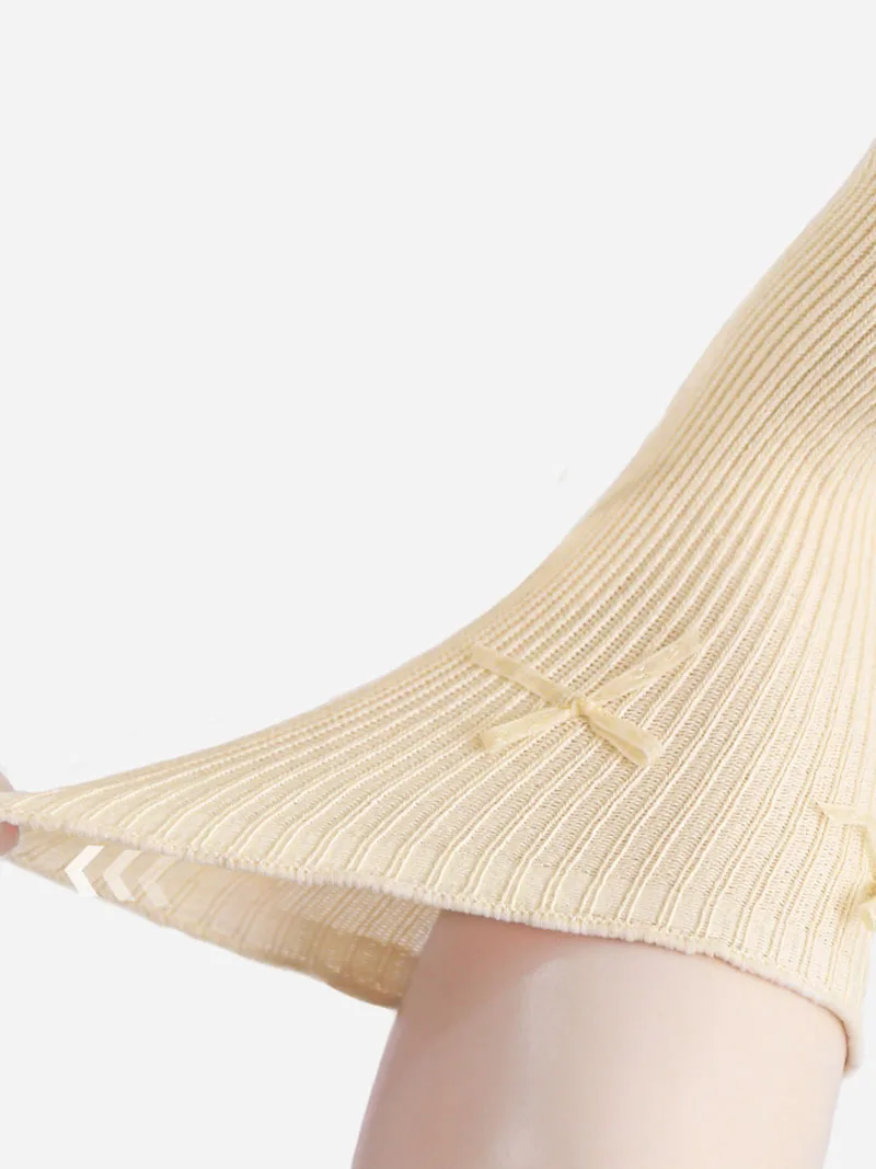 MILANCEL Calcetines con lazo para niñas – Estilo princesa primavera - imagen 3