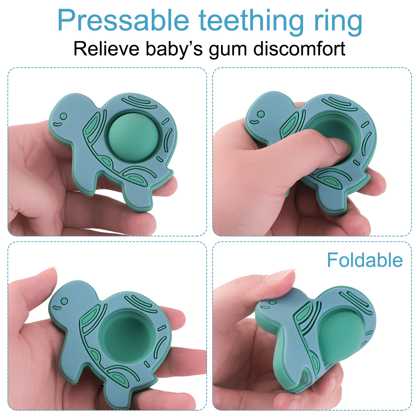 Mordedor sensorial de silicona para bebés, sin BPA y seguro - imagen 3