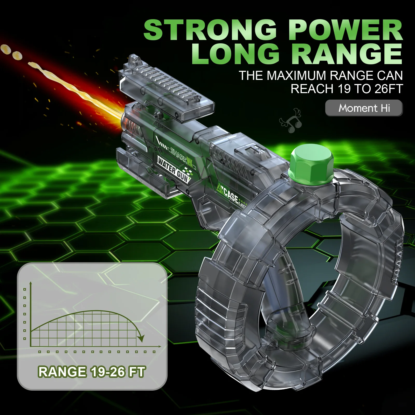 Pistola de agua eléctrica espacial: ráfagas automáticas LED - imagen 3