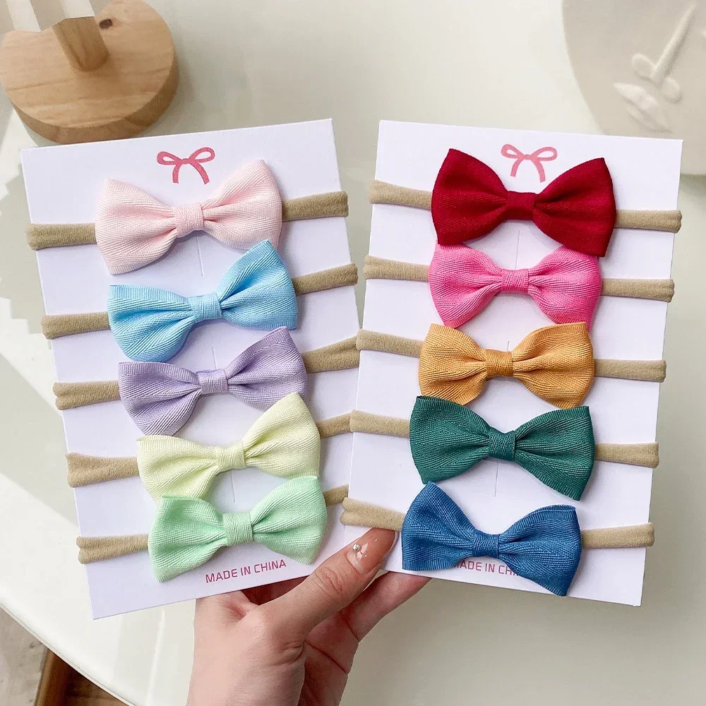 Diadema con lazo para niña – Elástica suave de colores - imagen 4